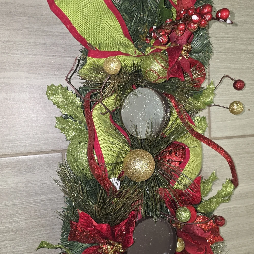 Elegant Holiday Garland with Red and Green Accents